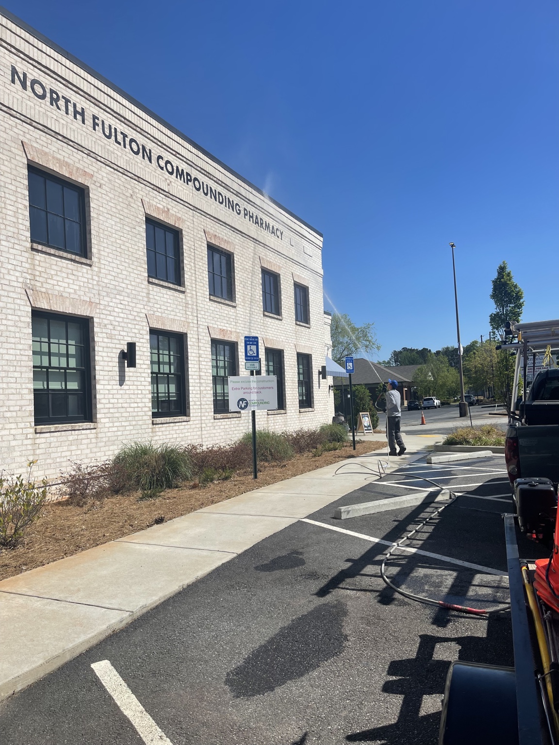 Commercial pharmacy pressure washing