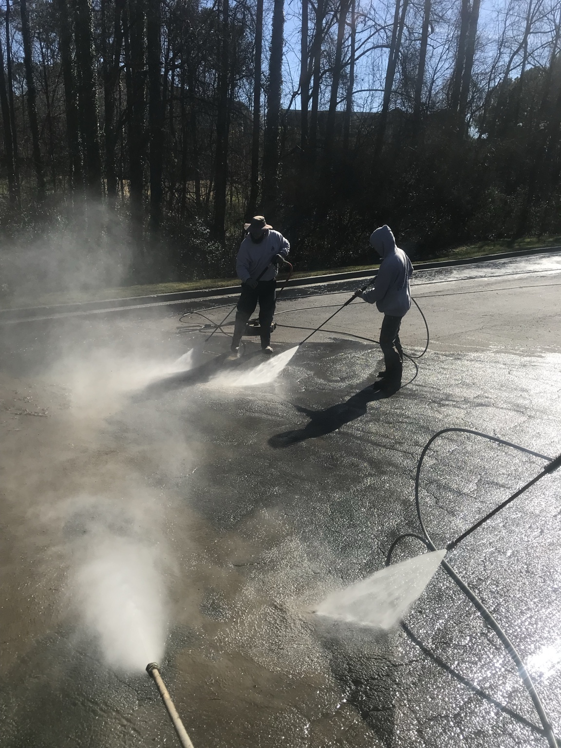 Professional surface cleaning crew