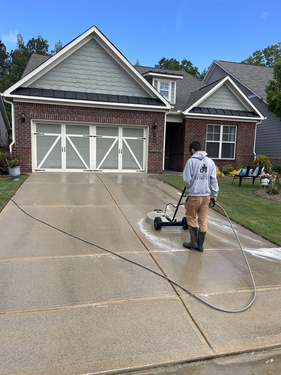 Surface cleaner equipment in use