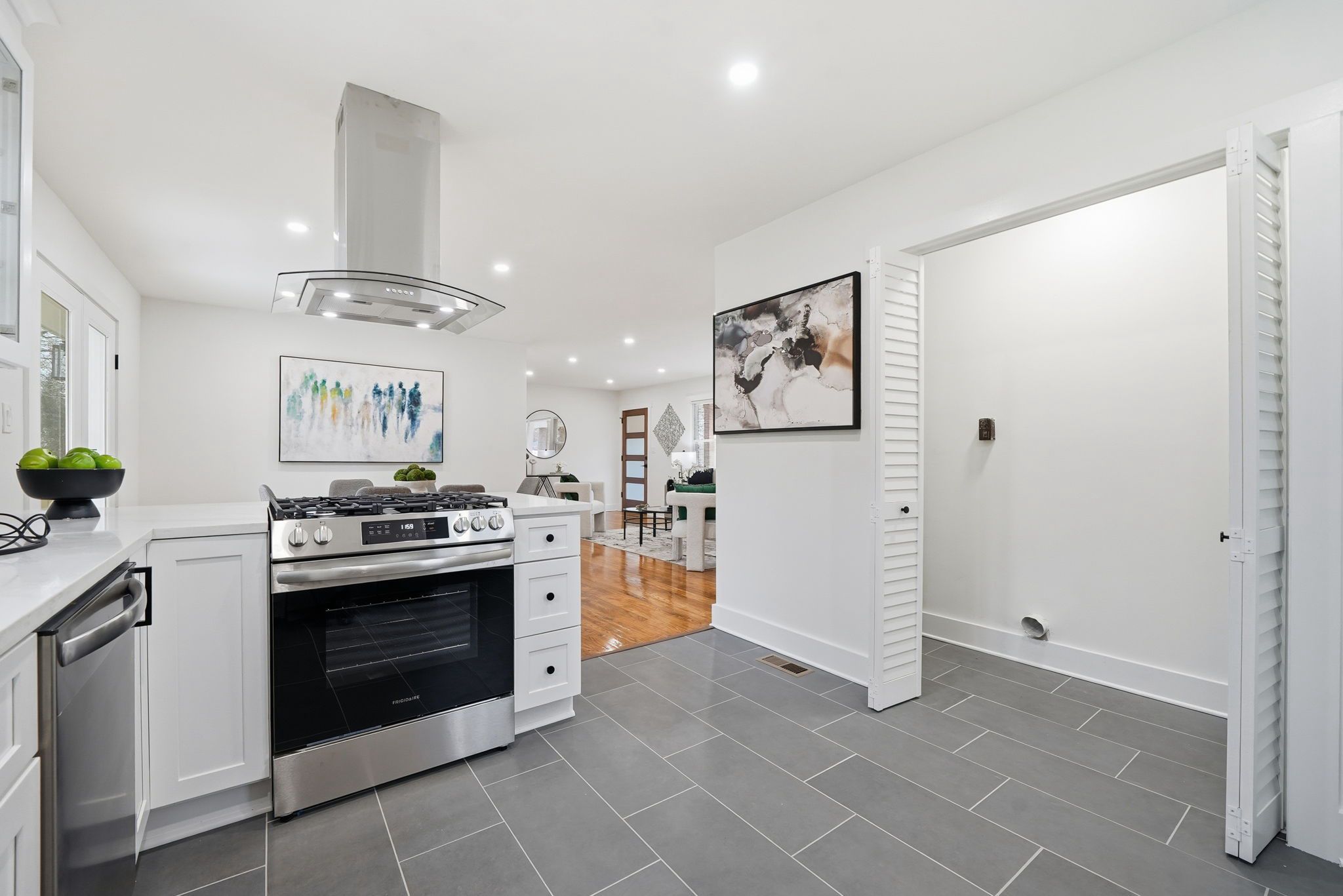 Modern kitchen wide angle view
