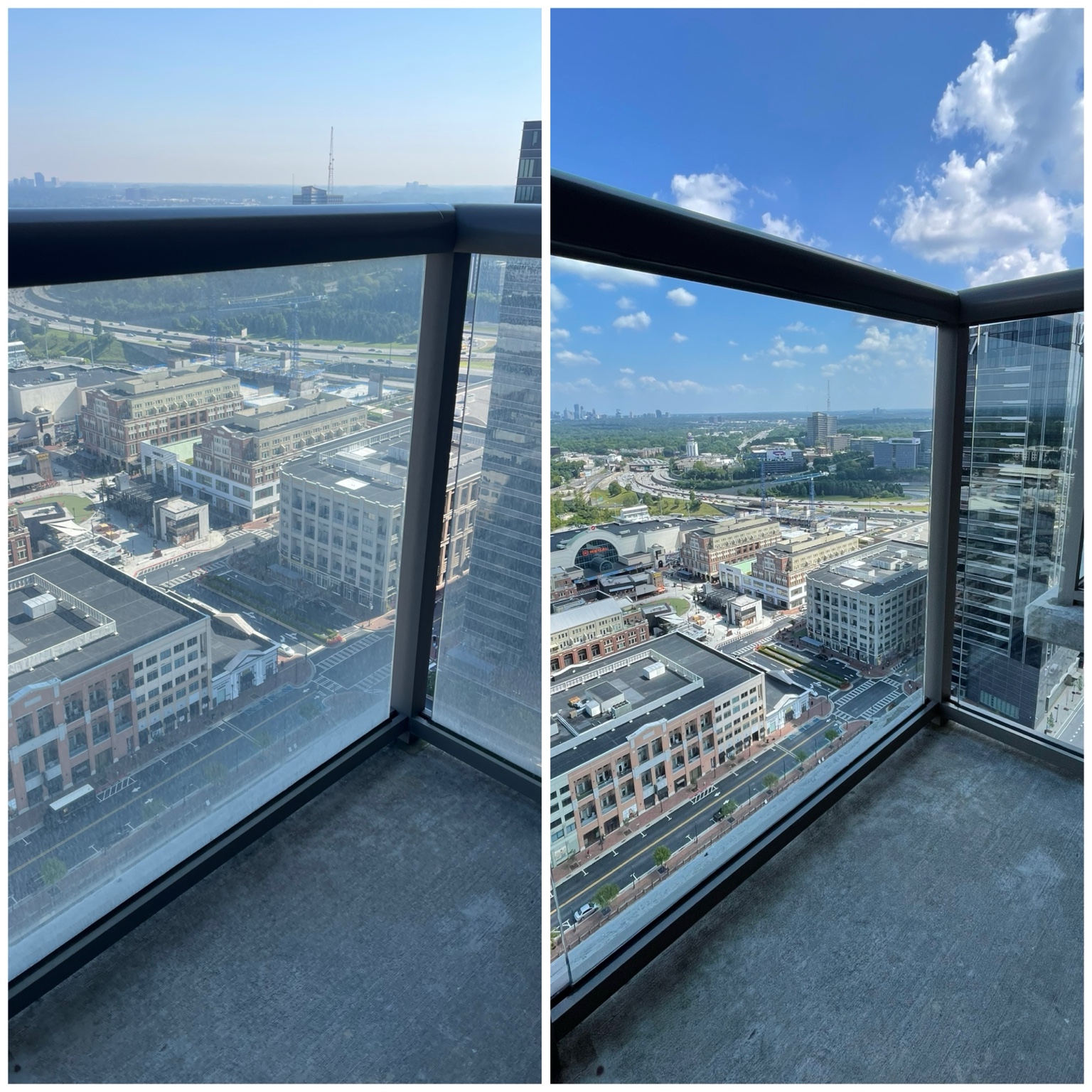 Window cleaning before and after, streak-free results